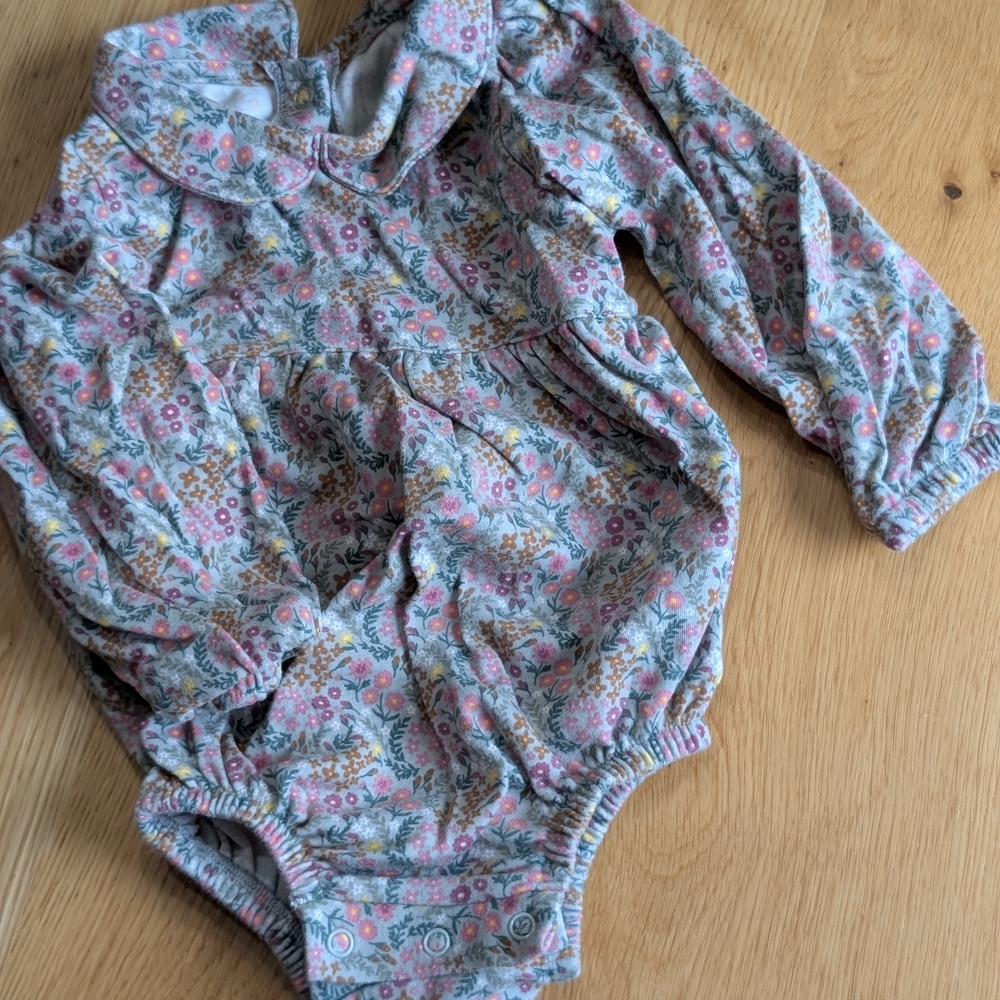 Floral Long Sleeve Kids One Piece